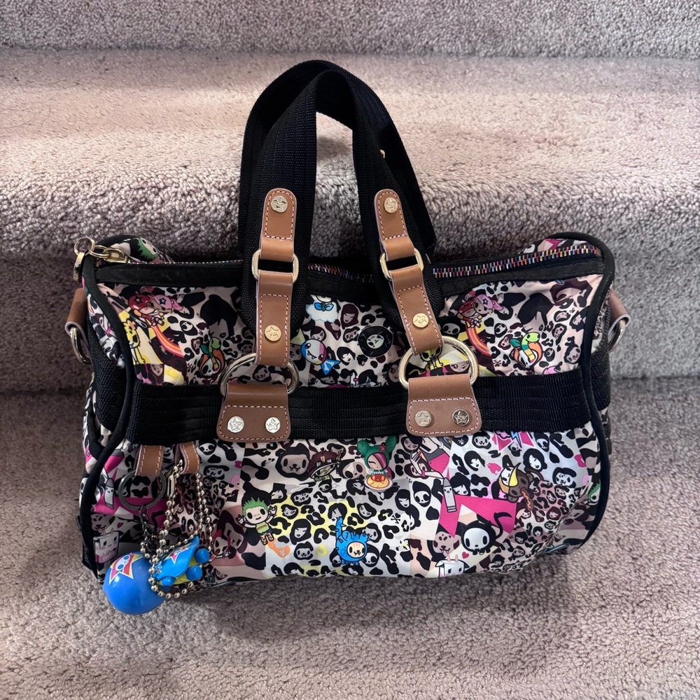 Rare LeSportsac x Tokidoki Leo Serena Nylon Boston Duffle Bug
